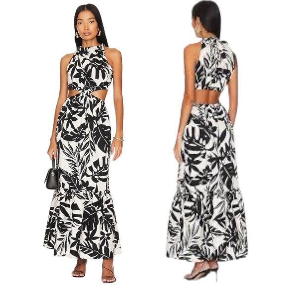 Steve Madden Dresses & Skirts - NWOT Steve Madden Jules maxi dress black ivory - S cutout